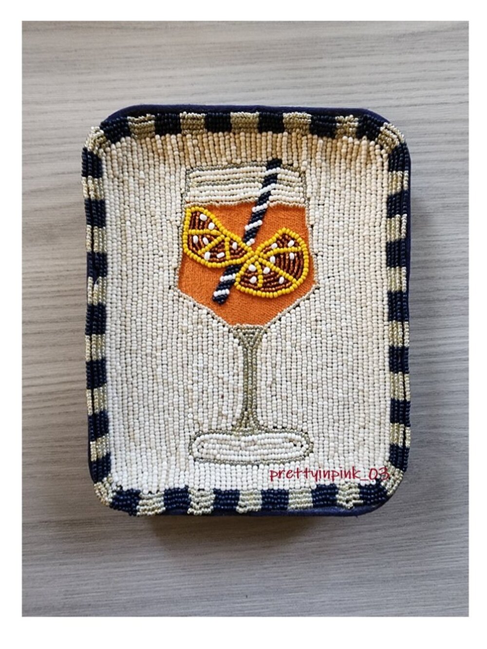 Anthropologie Fiona Beaded Trinket Dish Aperol Spritz NEW